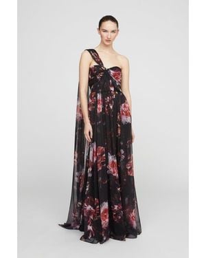 Halston Lina Chiffon Gown - White