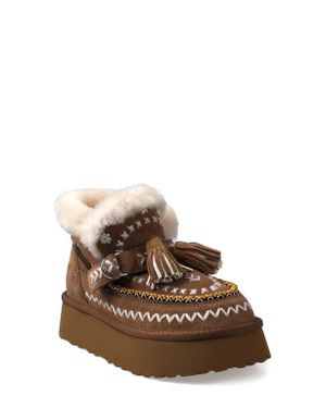 Zigi Mindey Faux Fur Tassel Bootie - Brown