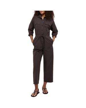 Alex Mill Ricard Long Sleeve Cotton Jumpsuit - Black