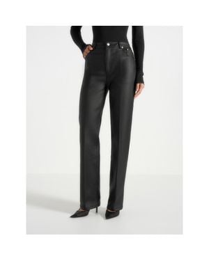 Manière De Voir Jana Wax Effect Denim Boyfriend Jeans - Black