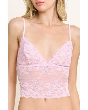 Honeydew Intimates Riot Lace Crop Camisole - Pink