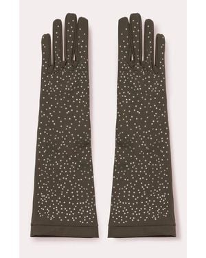 Seymoure Gloves Grace Glove With Handset Crystals - Brown