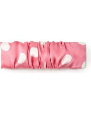 OLAH Polka Dot Silk Hair Barrette Clip - Pink