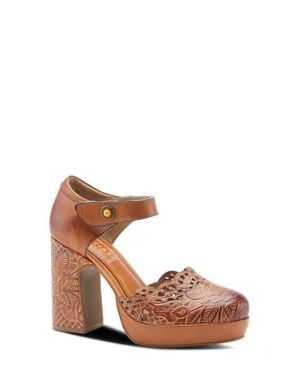 Spring Step Mary Jane Platform Pump - Brown
