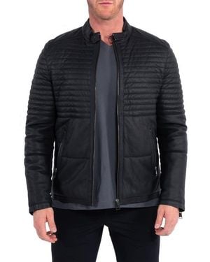 Maceoo Quilted Leather Jacket - Black