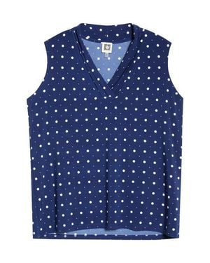 Anne Klein Triple Pleat Sleeveless Top - Blue