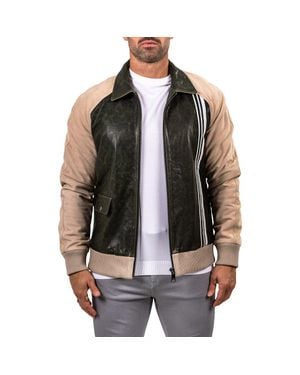 Maceoo Leather Bomber Jacket - Black