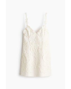 H&M Appliquéd Strappy Dress - Gray