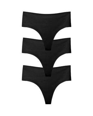 EBY Assorted 3-Pack High Waist Thongs - Black