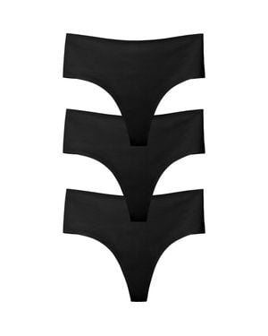 EBY Assorted 3-Pack High Waist Thongs - Black