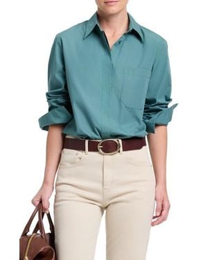 Twp Cowboy Update Cotton Button Front Shirt - Blue