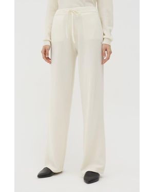 Chinti & Parker Pure Cashmere Wide Leg Pants - Natural