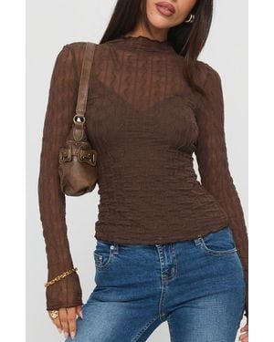 Princess Polly Fabiana Texture Layering Top - Brown