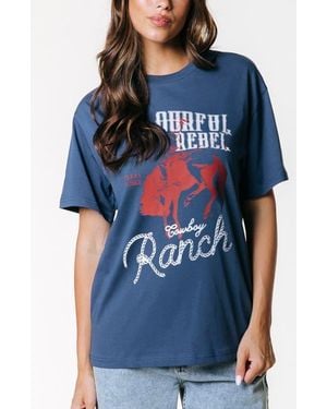 Colourful Rebel Cr Ranch Loosefit Tee - Blue