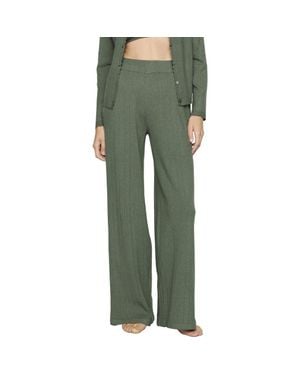 Eberjey Pointelle Straight Leg Pants - Green