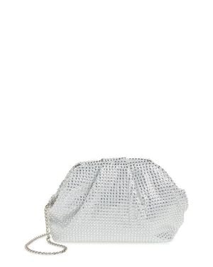 Nina Crystal Frame Satchel - White