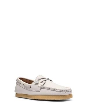 Clarks Godney Boat Moc Toe Loafer - White