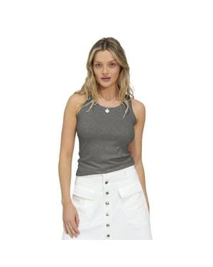 Belle & Bloom Last Time Ribbed Tank Top - Gray