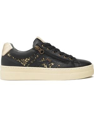Nero Giardini Glitter Side Zip Platform Sneaker - Black