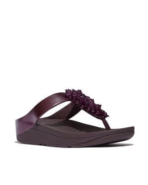 Fitflop Fino Bauble-Bead Toe-Post Sandals - Brown