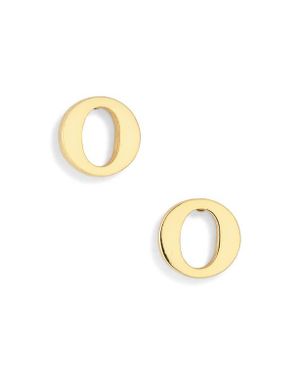 Marlyn Schiff Block Letter Initial Stud Earrings - Metallic