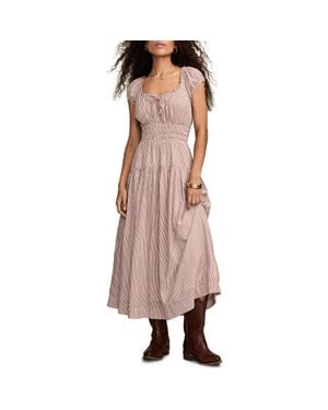 Lucky Brand Smocked Waist Midi Dress - Pink