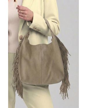 Elle Collection Suede Fringe Bag - Natural