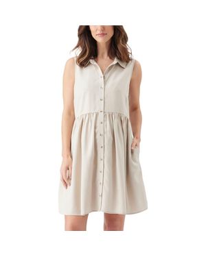 Ripe Maternity Chloe Button Down Sleeveless Tencel Maternity Dress - Multicolor
