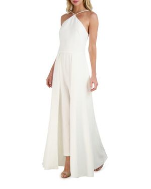 Julia Jordan Halter Walk-Through Jumpsuit - White