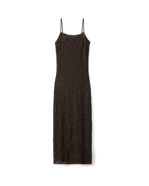 Mango Lace Sleeveless Midi Dress - Black