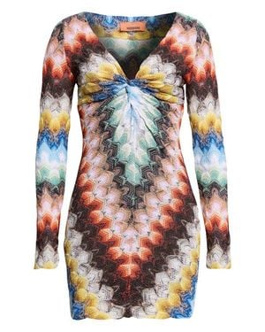Missoni Lace Motif Lamé Long Sleeve Body-Con Minidress - Multicolor
