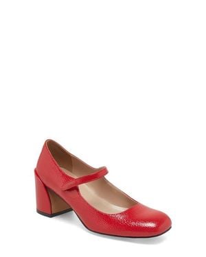 Silent D Korin Block Heel Mary Jane Pump - Red