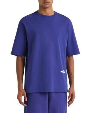 Diadora Legacy Ii Embroidered Cotton Graphic T-Shirt - Blue