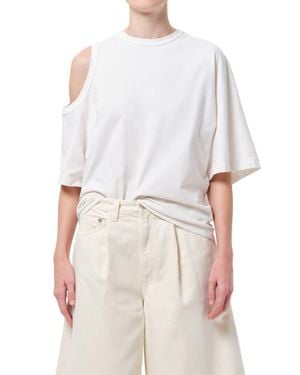 Agolde Shoulder Cutout Cotton T-Shirt - White