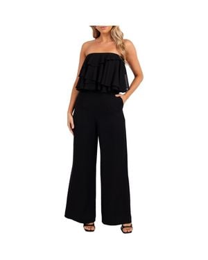 Petal & Pup Georgiana Popover Strapless Jumpsuit - Black