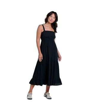 Toad & Co. Taj Hemp Tiered Midi Sleeveless Dress - Blue