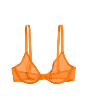 CUUP The Plunge Underwire Sheer Mesh Bra - Orange