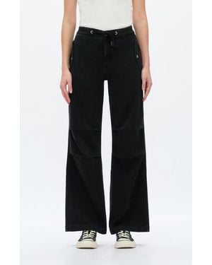 Bayeas High Waist Raw Hem Wide Leg Jeans - Black