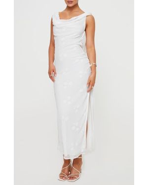 Princess Polly Contessa Cowl Neck Maxi Dress - White