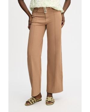 Sam Edelman Pintuck Wide Leg Trouser Jeans - Natural