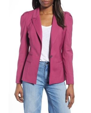 1.STATE Puff Shoulder Blazer - Red