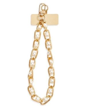 Chelsea28 Faux Pearl Chain Link Phone Wrist Strap - Metallic