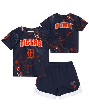 Outerstuff Preschool Detroit Tigers Pinch Hitter Infielder T-Shirt & Shorts Set - Blue