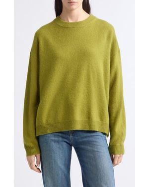 STAUD Serrano Relax Fit Cashmere Crewneck Sweater - Green