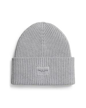 Rag & Bone Blake Metallic Wool Blend Beanie - Gray