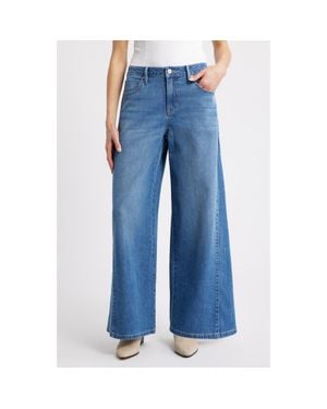 City Blues Stretch Wide Leg Jeans - Blue