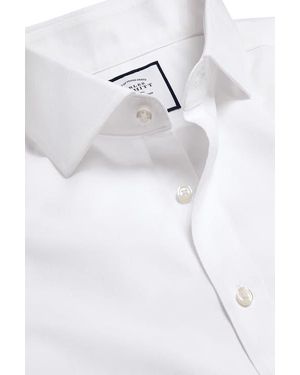 Charles Tyrwhitt Non-Iron Poplin Cutaway Slim Fit Shirt Single Cuff - White