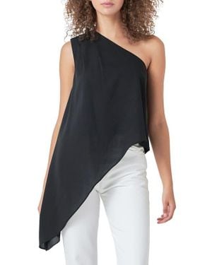 Endless Rose Asymmetric One-Shoulder Top - Blue