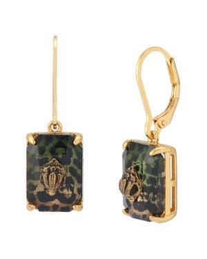 Kurt Geiger Leopard Stone Drop Earrings - White
