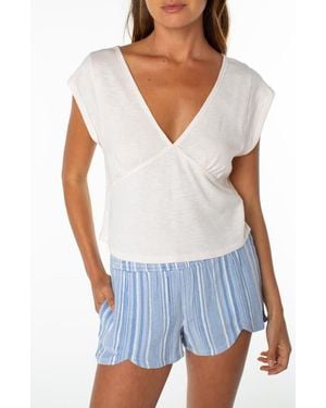 Roxy Sea Drift Cap Sleeve Top - Blue